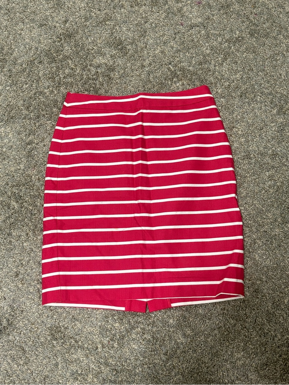 Banana Republic Red & White Striped Pencil Skirt Size 0 Cotton Lined Office